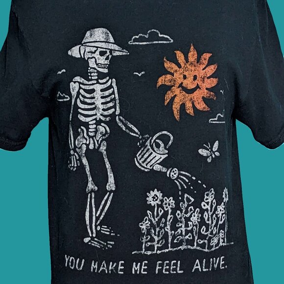 Of Mind Skeleton Graphic T-Shirt Size M Preowned - Picture 3 of 4